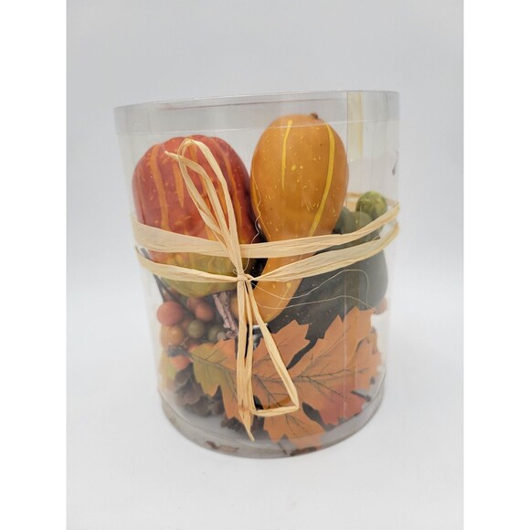 Autumn Theme Table Runner 72" & Faux Gourds Pinecones Thanksgiving Decor - Picture 8 of 13